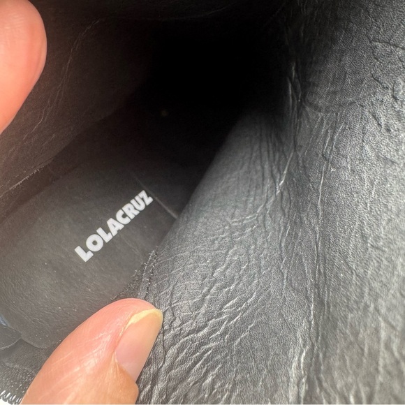 Lola Cruz Kiolo Boot Black Jeweled Sz 37 US 7 Bling Party New Years Eve Sparkle - Picture 8 of 11